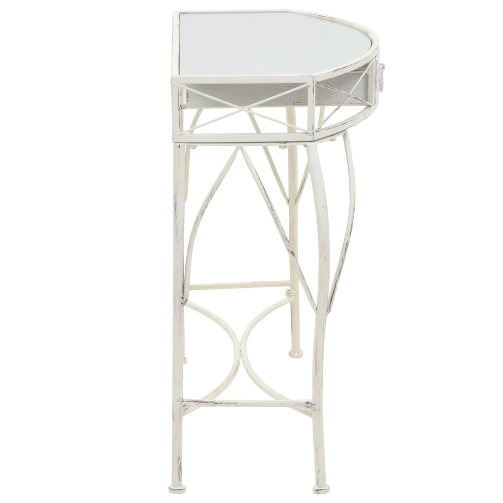 Bijzettafel Franse Stijl 82X39X76 Cm Metaal Wit