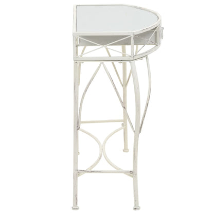 Bijzettafel Franse Stijl 82X39X76 Cm Metaal Wit
