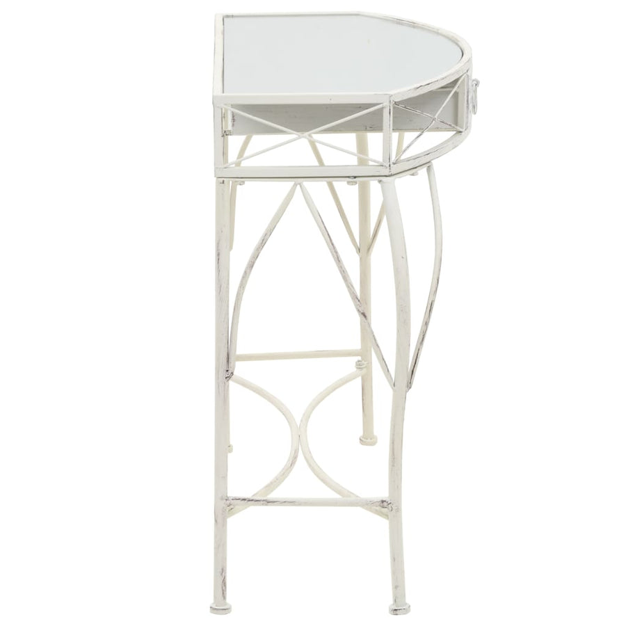Bijzettafel Franse Stijl 82X39X76 Cm Metaal Wit