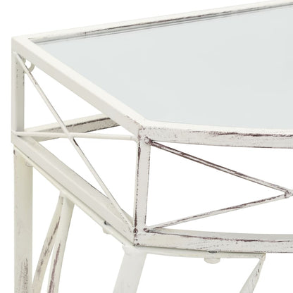 Bijzettafel Franse Stijl 82X39X76 Cm Metaal Wit