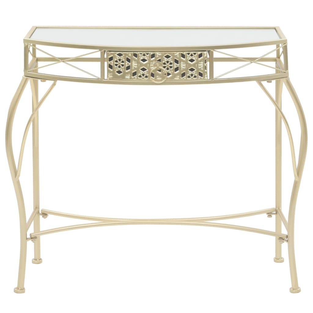 Bijzettafel Franse Stijl 82X39X76 Cm Metaal Kleurig Goud