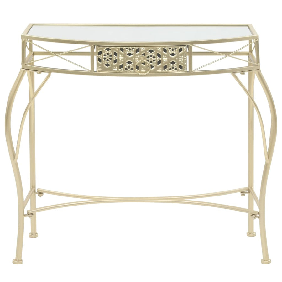 Bijzettafel Franse Stijl 82X39X76 Cm Metaal Kleurig Goud