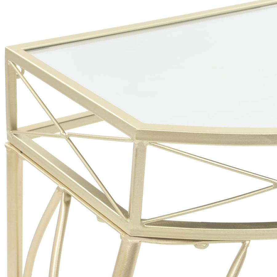 Bijzettafel Franse Stijl 82X39X76 Cm Metaal Kleurig Goud