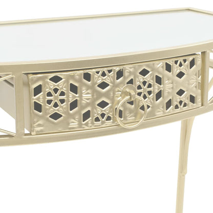 Bijzettafel Franse Stijl 82X39X76 Cm Metaal Kleurig Goud