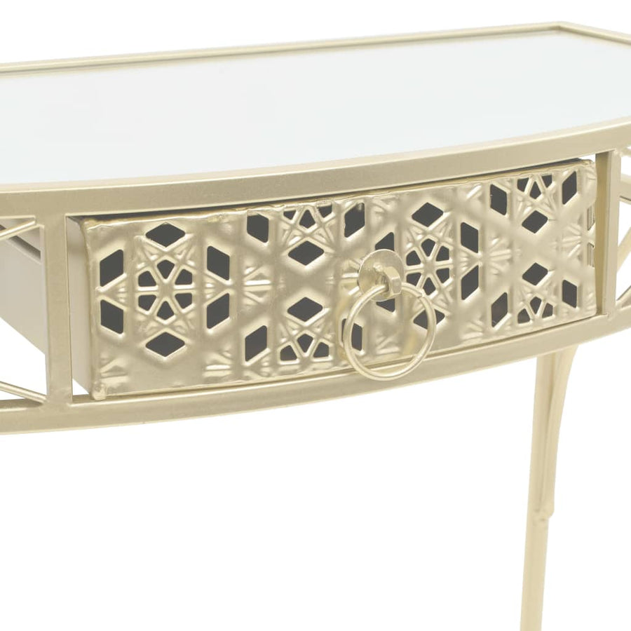 Bijzettafel Franse Stijl 82X39X76 Cm Metaal Kleurig Goud