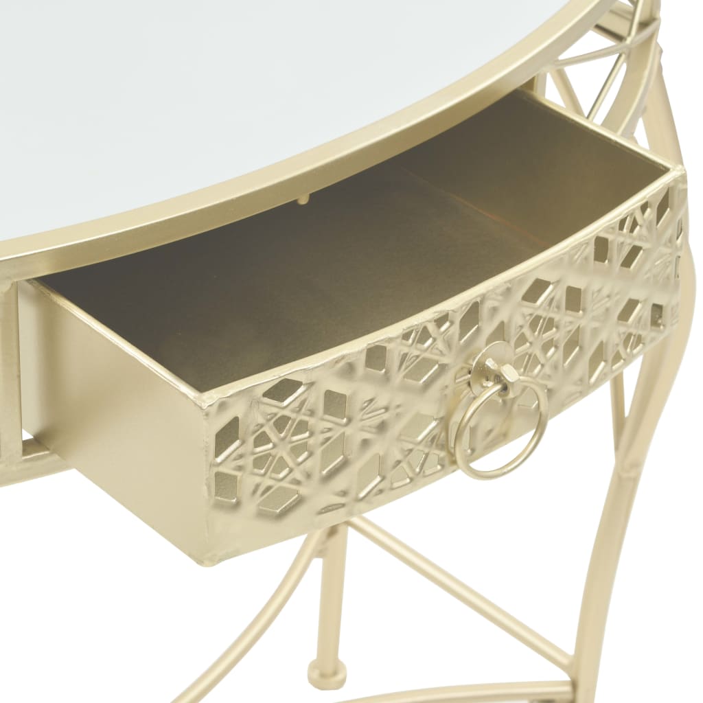 Bijzettafel Franse Stijl 82X39X76 Cm Metaal Kleurig Goud