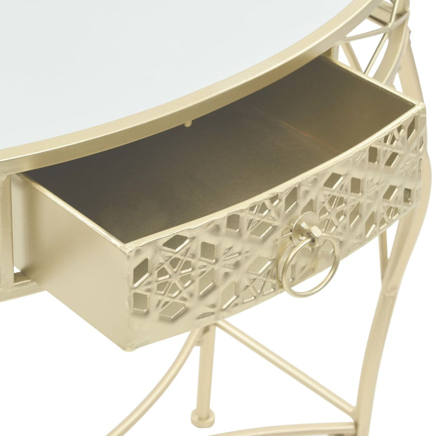 Bijzettafel Franse Stijl 82X39X76 Cm Metaal Kleurig Goud