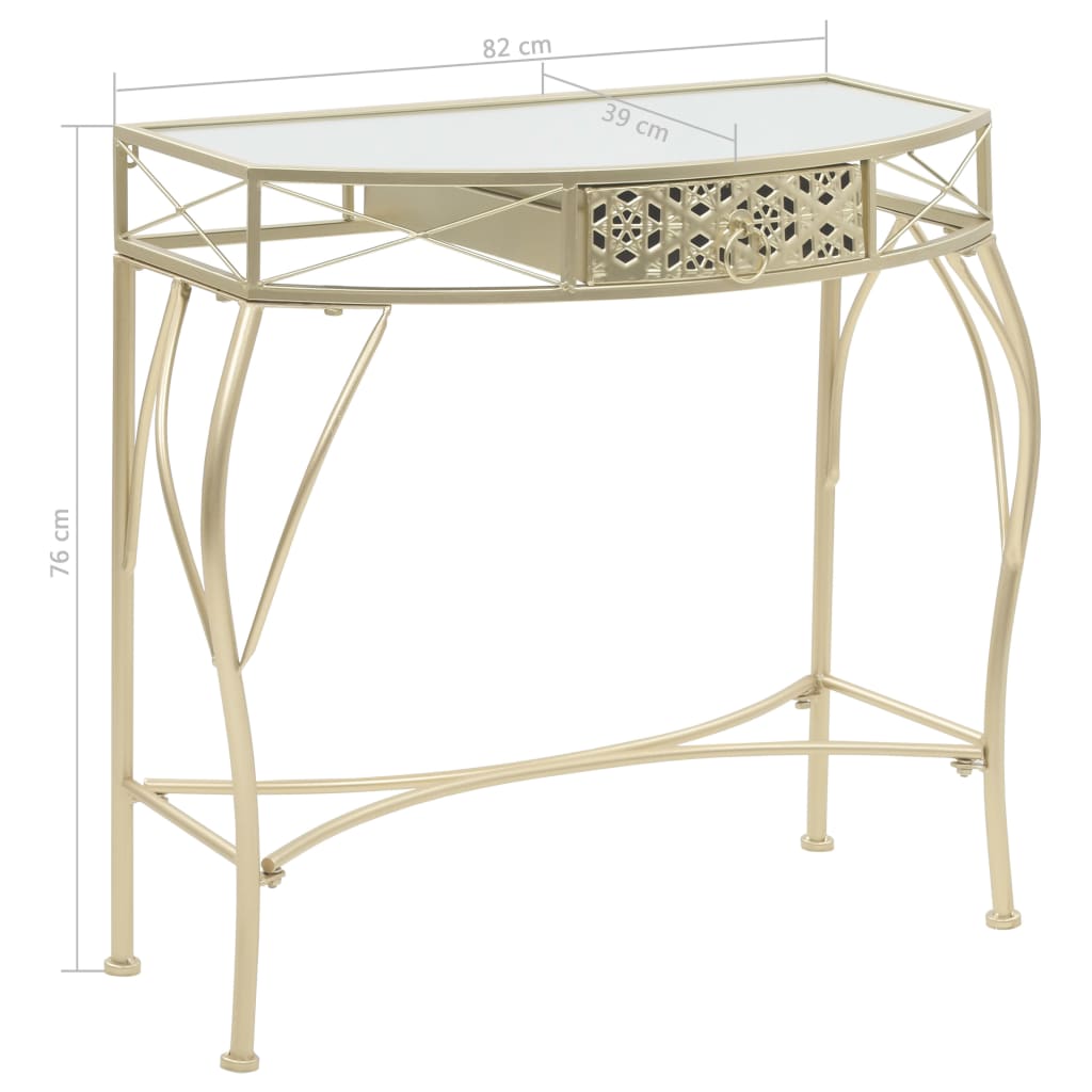 Bijzettafel Franse Stijl 82X39X76 Cm Metaal Kleurig Goud