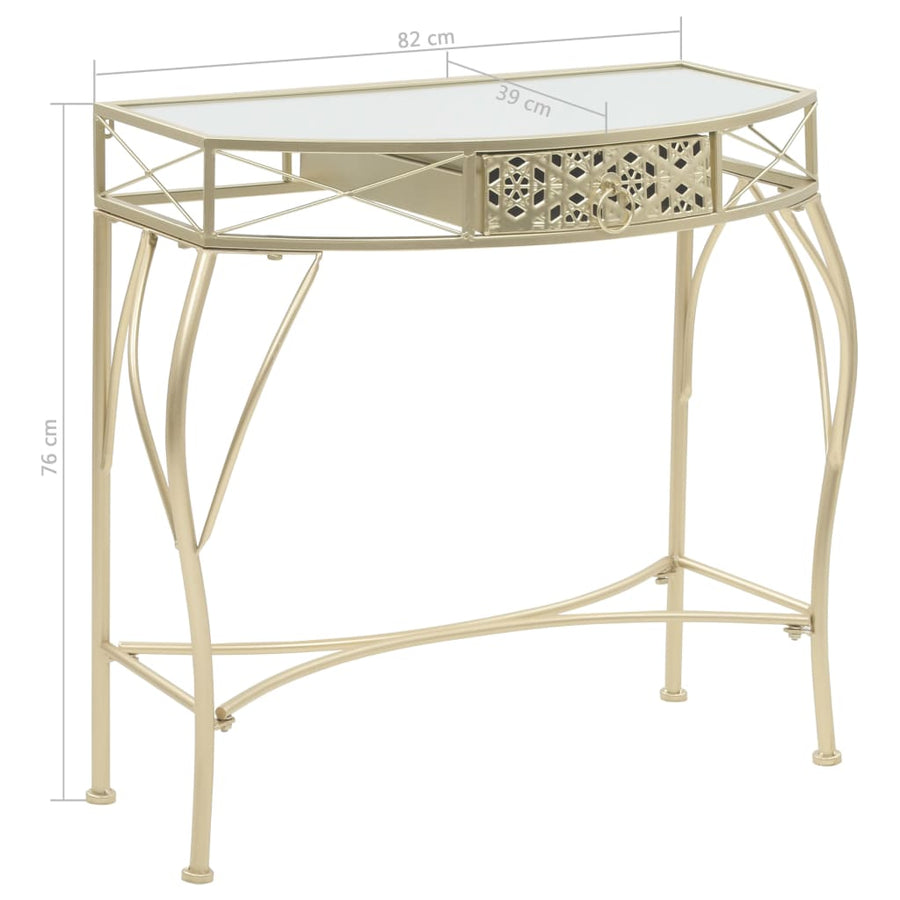 Bijzettafel Franse Stijl 82X39X76 Cm Metaal Kleurig Goud