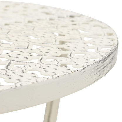 Bistrotafel Vintage Stijl Rond 40X70 Cm Metaal Wit