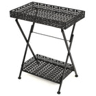 Vintage style foldable tea table 58x35x72 cm black metal