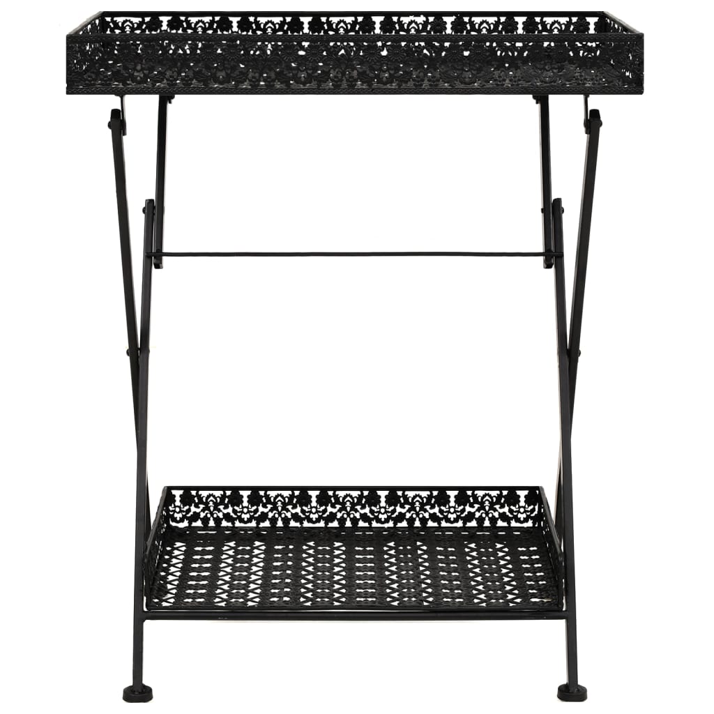 Theetafel Vintage Stijl Inklapbaar 58X35X72 Cm Metaal Zwart