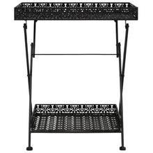 Theetafel Vintage Stijl Inklapbaar 58X35X72 Cm Metaal Zwart