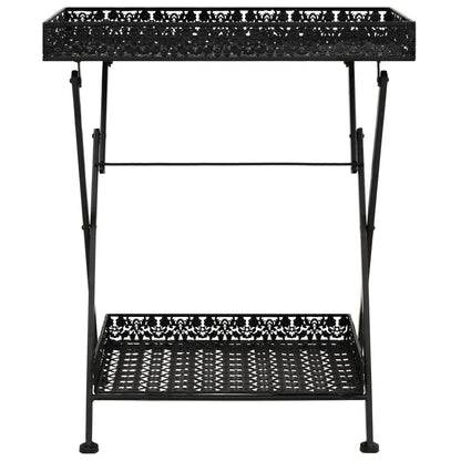 Theetafel Vintage Stijl Inklapbaar 58X35X72 Cm Metaal Zwart