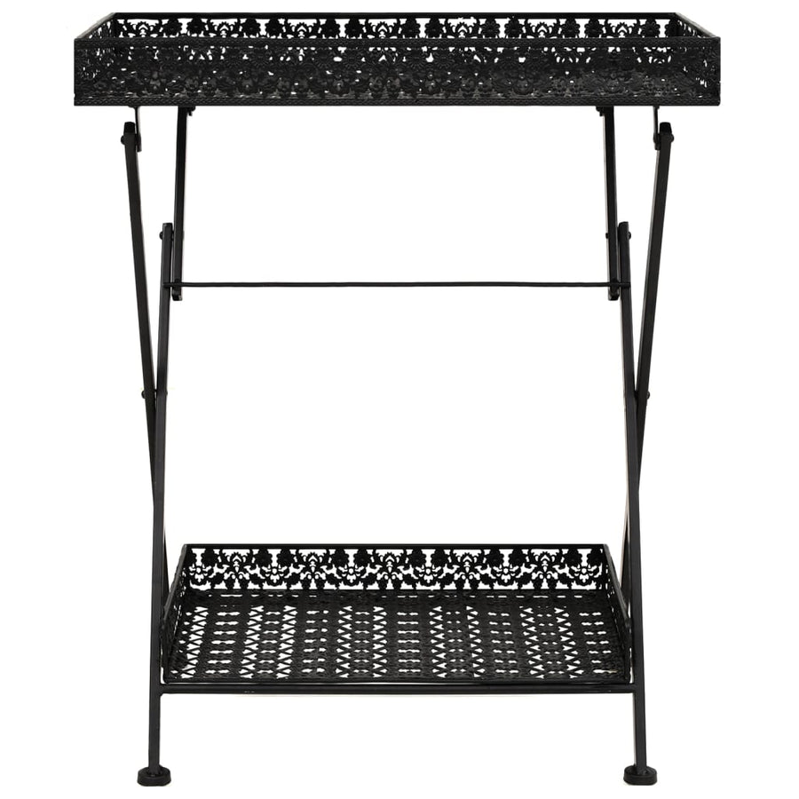 Theetafel Vintage Stijl Inklapbaar 58X35X72 Cm Metaal Zwart