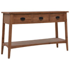 Console table 126x40x77.5 cm solid spruce wood brown