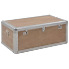 Storage box 91x52x40 cm solid spruce wood brown