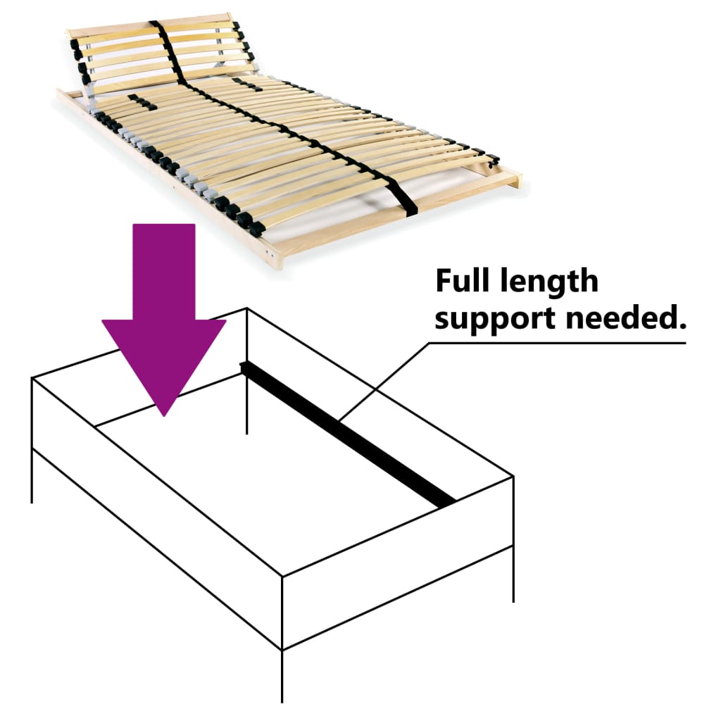 Lattenbodem Met 28 Latten 7 Zones 80 x 200 cm Verstelbaar hoofdeinde (handmatig)