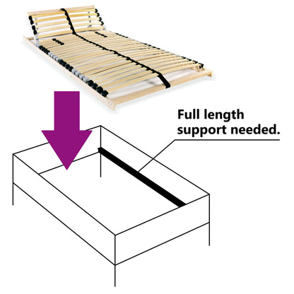 Lattenbodem Met 28 Latten 7 Zones 80 x 200 cm Verstelbaar hoofdeinde (handmatig)