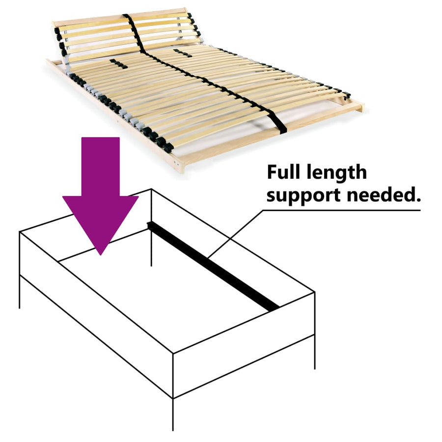 Lattenbodem Met 28 Latten 7 Zones 120 x 200 cm Verstelbaar hoofdeinde (handmatig)