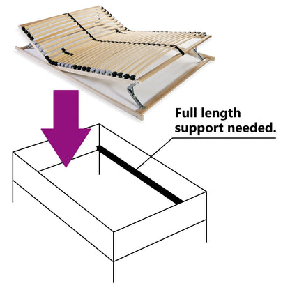 Lattenbodem Met 28 Latten 7 Zones 100 x 200 cm Hoofd- en voeteneinde (handmatig)