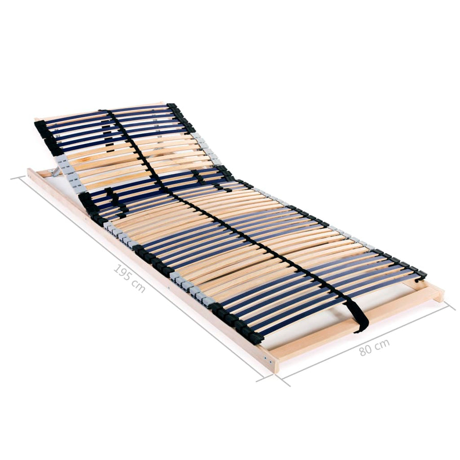 Lattenbodem Met 42 Latten 7 Zones 80 x 200 cm Verstelbaar hoofdeinde (handmatig)