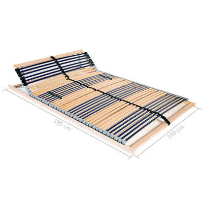 Lattenbodem Met 42 Latten 7 Zones 100 x 200 cm Verstelbaar hoofdeinde (handmatig)