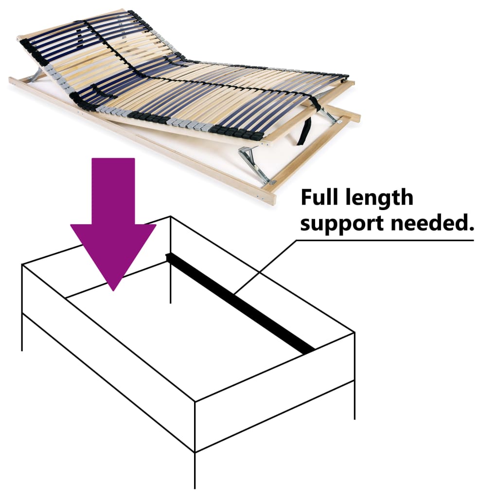 Lattenbodem Met 42 Latten 7 Zones 100 x 200 cm Hoofd- en voeteneinde (handmatig)