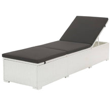 Ligbed Met Kussen Poly Rattan Wit
