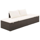 Tuinbed 195X60 Cm Poly Rattan Bruin