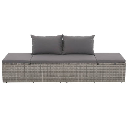 Tuinbed 195X60 Cm Poly Rattan Grijs