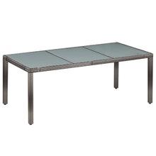 -Delige Tuinset Met Kussens Poly Rattan 9 190 cm tafellengte Grijs en wit