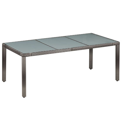-Delige Tuinset Met Kussens Poly Rattan 9 190 cm tafellengte Grijs en wit