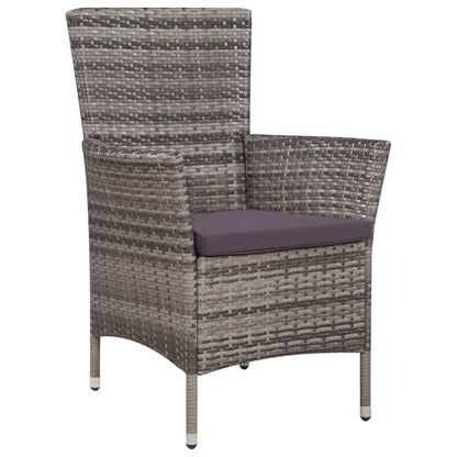 -Delige Tuinset Met Kussens Poly Rattan 9 190 cm tafellengte Grijs en wit