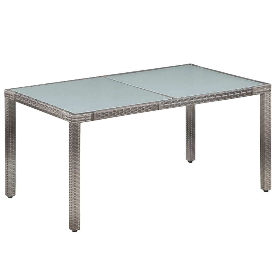 -Delige Tuinset Met Kussens Poly Rattan 7 150 cm tafellengte Grijs en wit
