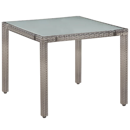 -Delige Tuinset Met Kussens Poly Rattan 5 90 cm tafellengte Grijs en wit