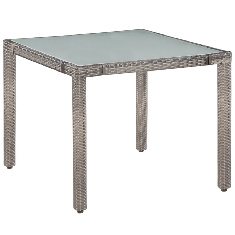 -Delige Tuinset Met Kussens Poly Rattan 5 90 cm tafellengte Grijs en wit