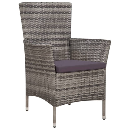 -Delige Tuinset Met Kussens Poly Rattan 5 90 cm tafellengte Grijs en wit