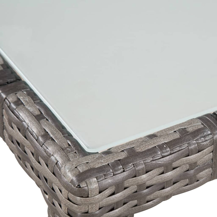 -Delige Tuinset Met Kussens Poly Rattan 5 90 cm tafellengte Grijs en wit