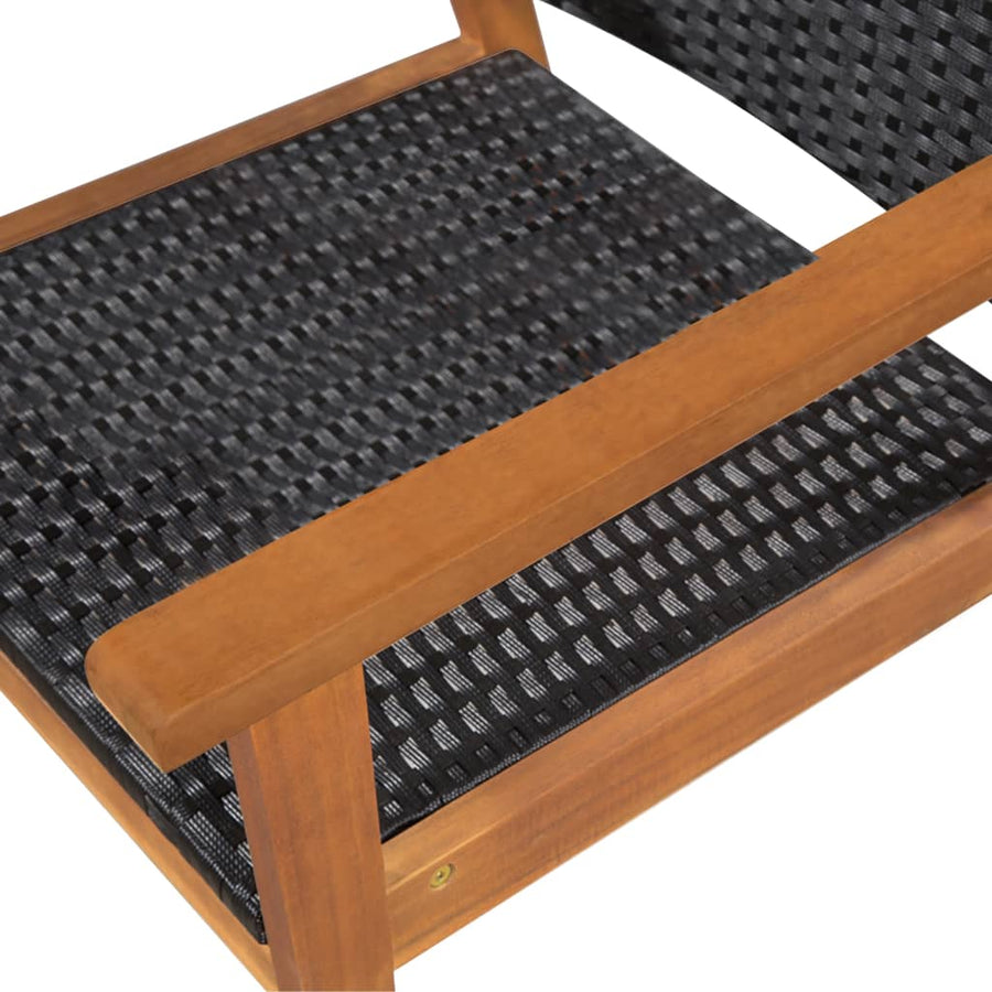 5-Delige Tuinset Poly Rattan Zwart En Bruin