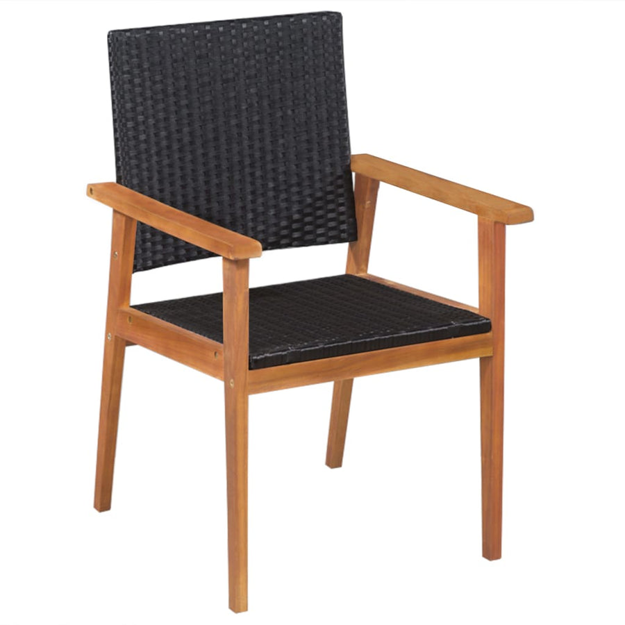 5-delige Tuinset poly rattan zwart en bruin