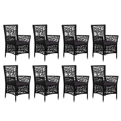 9-delige Tuinset poly rattan zwart
