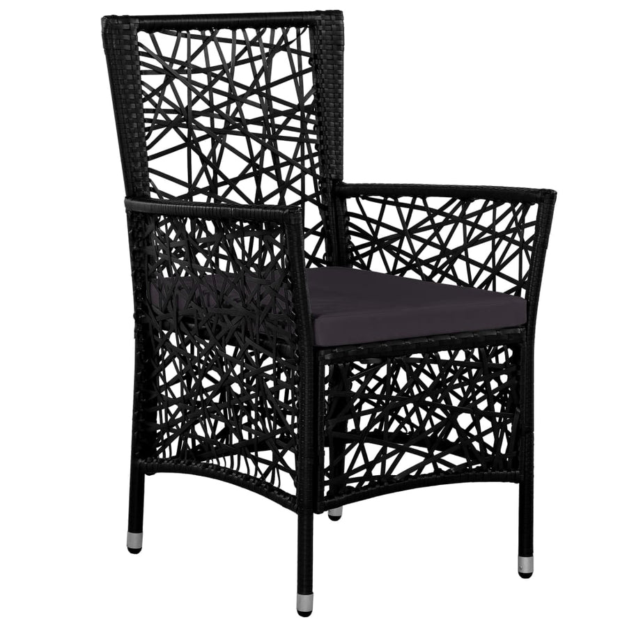 9-delige Tuinset poly rattan zwart