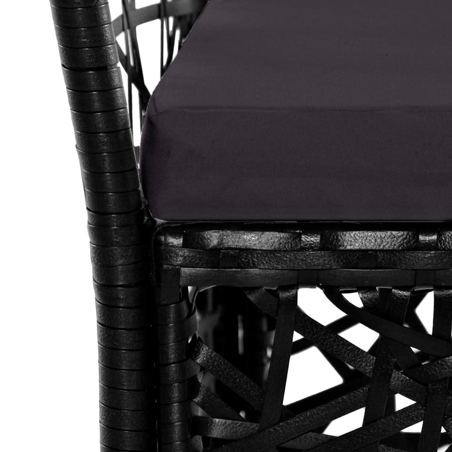 9-delige Tuinset poly rattan zwart