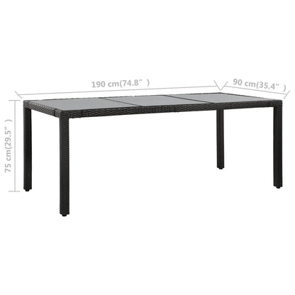 9-delige Tuinset poly rattan zwart