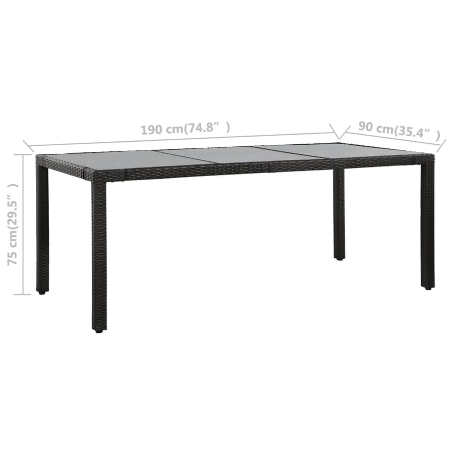 9-delige Tuinset poly rattan zwart