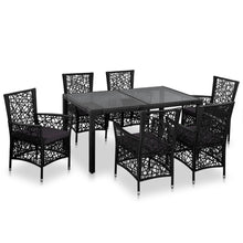 -Delige Tuinset Poly Rattan 7 Zwart