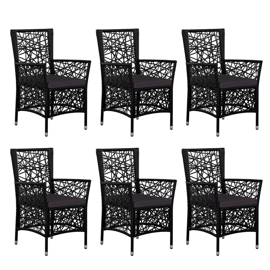 -Delige Tuinset Poly Rattan 7 Zwart