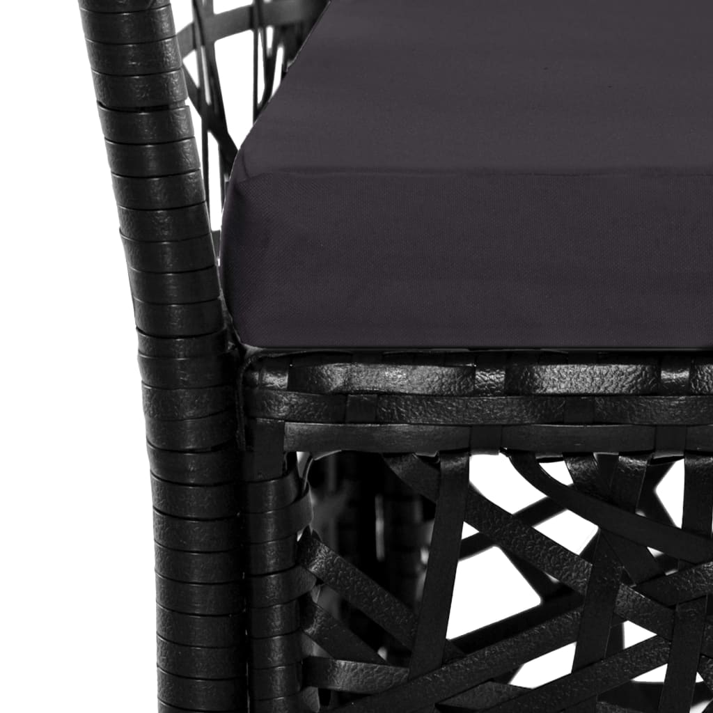 -Delige Tuinset Poly Rattan 7 Zwart