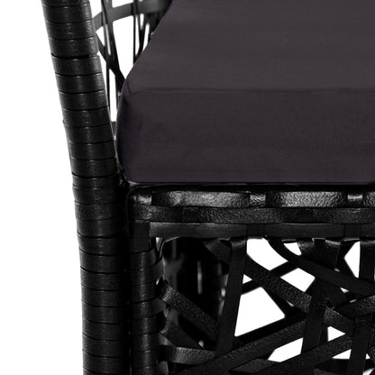 -Delige Tuinset Poly Rattan 7 Zwart